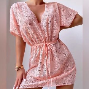 Pink Shein Swim coverup